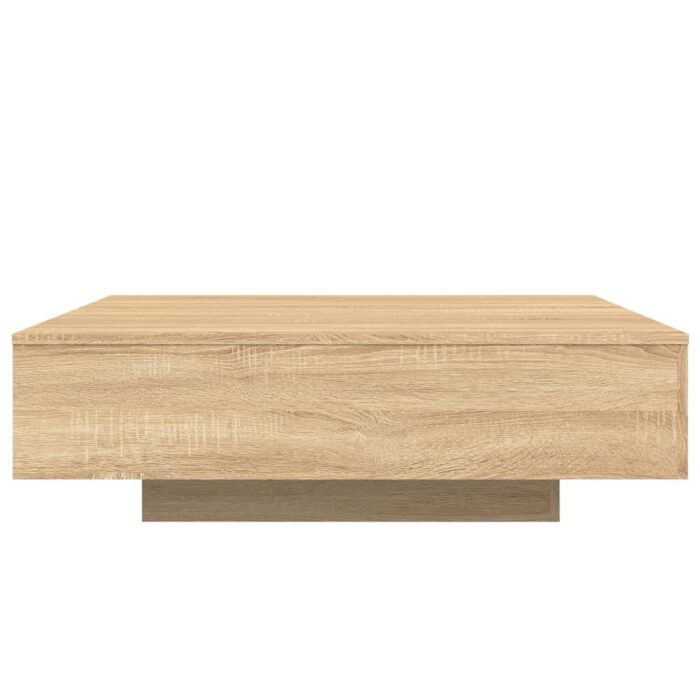 Table basse avec lumières LED chêne sonoma 100x100x31 cm – Image 5