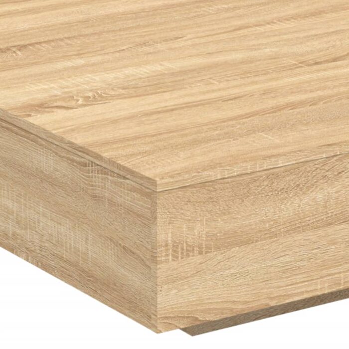 Table basse avec lumières LED chêne sonoma 100x100x31 cm – Image 7