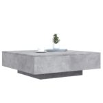 Table basse avec lumières LED gris béton 100x100x31 cm – Image 3