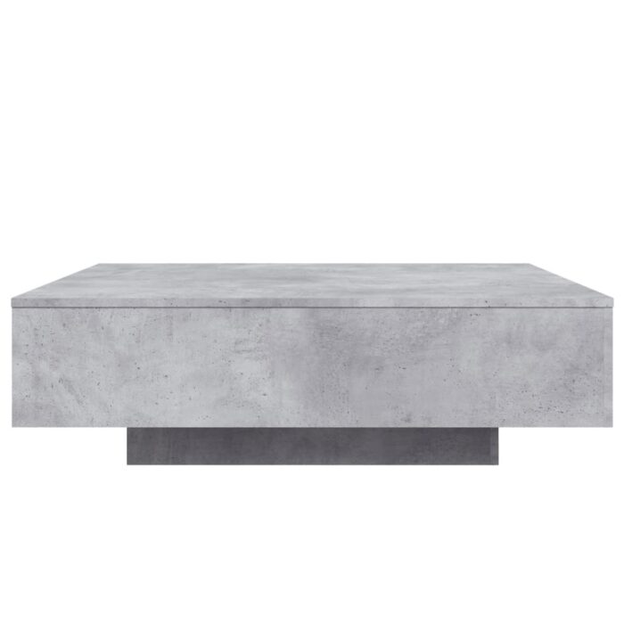 Table basse avec lumières LED gris béton 100x100x31 cm – Image 4