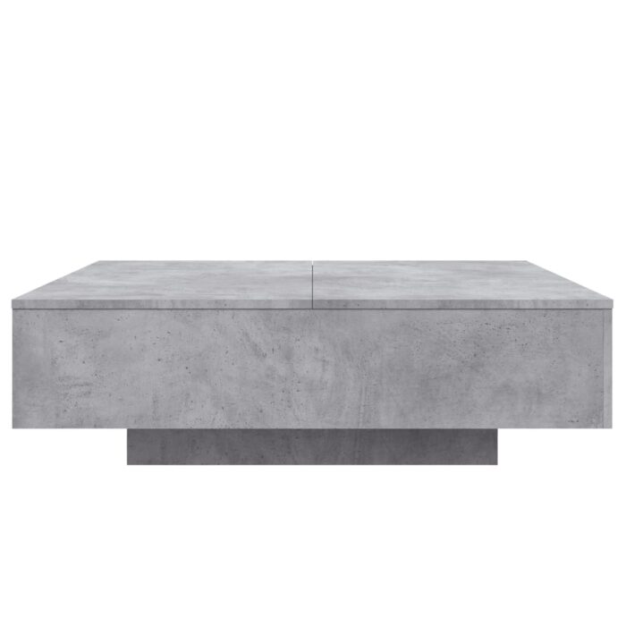 Table basse avec lumières LED gris béton 100x100x31 cm – Image 5