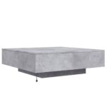 Table basse avec lumières LED gris béton 100x100x31 cm – Image 6