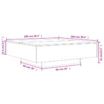 Table basse avec lumières LED chêne fumé 100x100x31 cm – Image 12