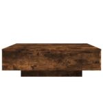 Table basse avec lumières LED chêne fumé 100x100x31 cm – Image 4