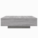 Table basse avec lumières LED sonoma gris 100x100x31 cm – Image 4