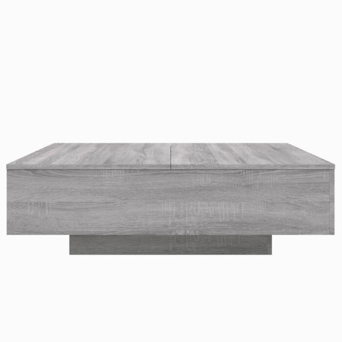 Table basse avec lumières LED sonoma gris 100x100x31 cm – Image 4