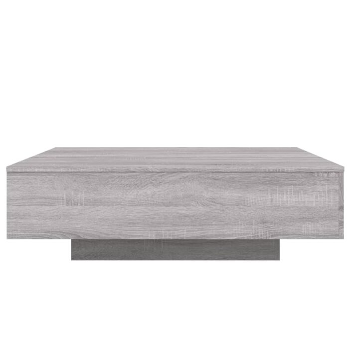 Table basse avec lumières LED sonoma gris 100x100x31 cm – Image 5