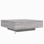 Table basse avec lumières LED sonoma gris 100x100x31 cm – Image 6