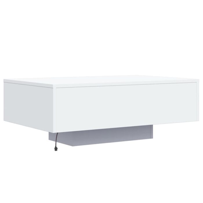 Table basse avec lumières LED blanc 85x55x31 cm – Image 6