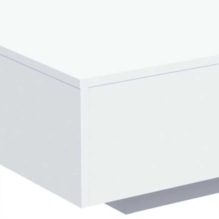 Table basse avec lumières LED blanc 85x55x31 cm – Image 7