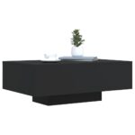 Table basse avec lumières LED noir 85x55x31 cm – Image 3