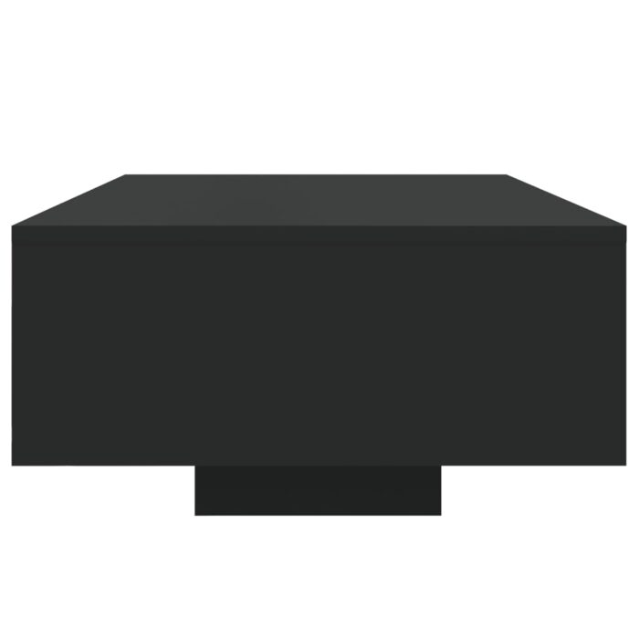 Table basse avec lumières LED noir 85x55x31 cm – Image 4