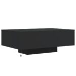 Table basse avec lumières LED noir 85x55x31 cm – Image 6