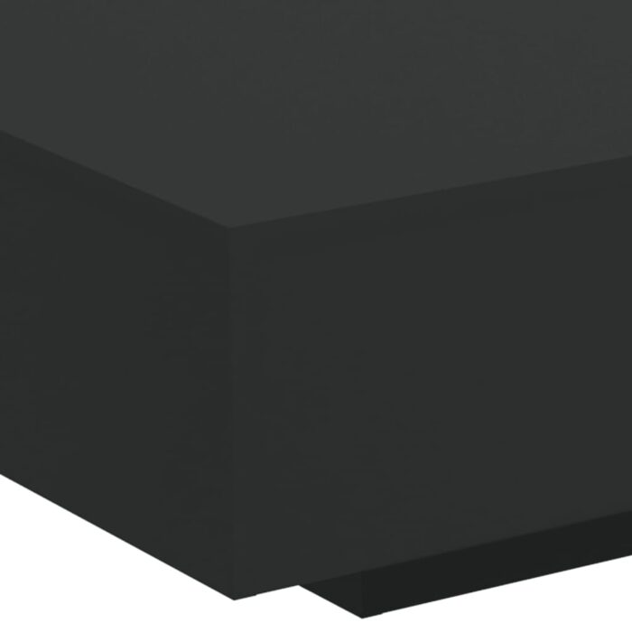 Table basse avec lumières LED noir 85x55x31 cm – Image 7