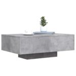Table basse avec lumières LED gris béton 85x55x31 cm – Image 3