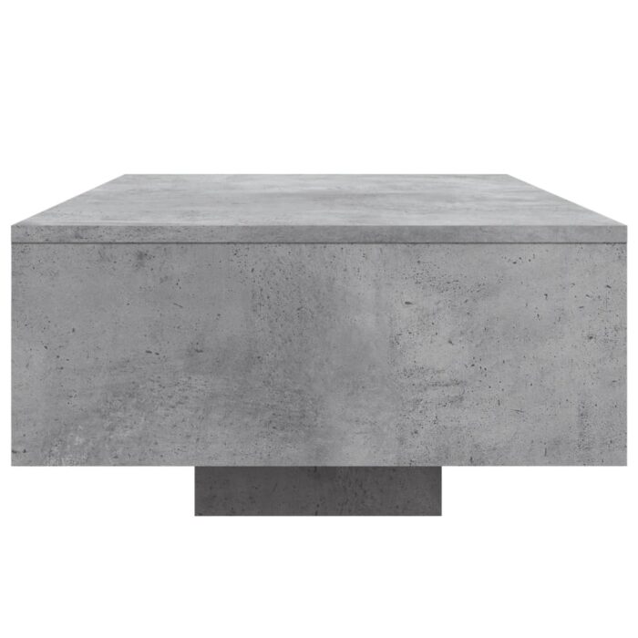 Table basse avec lumières LED gris béton 85x55x31 cm – Image 4