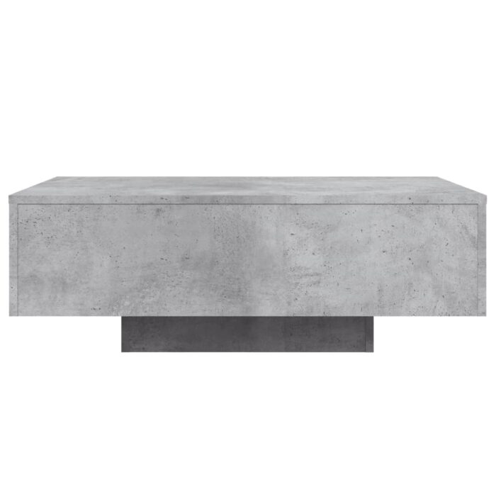 Table basse avec lumières LED gris béton 85x55x31 cm – Image 5