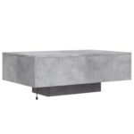 Table basse avec lumières LED gris béton 85x55x31 cm – Image 6