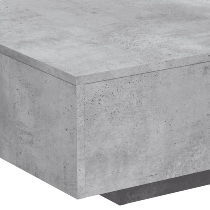 Table basse avec lumières LED gris béton 85x55x31 cm – Image 7