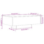 Table basse avec lumières LED chêne fumé 85x55x31 cm – Image 12
