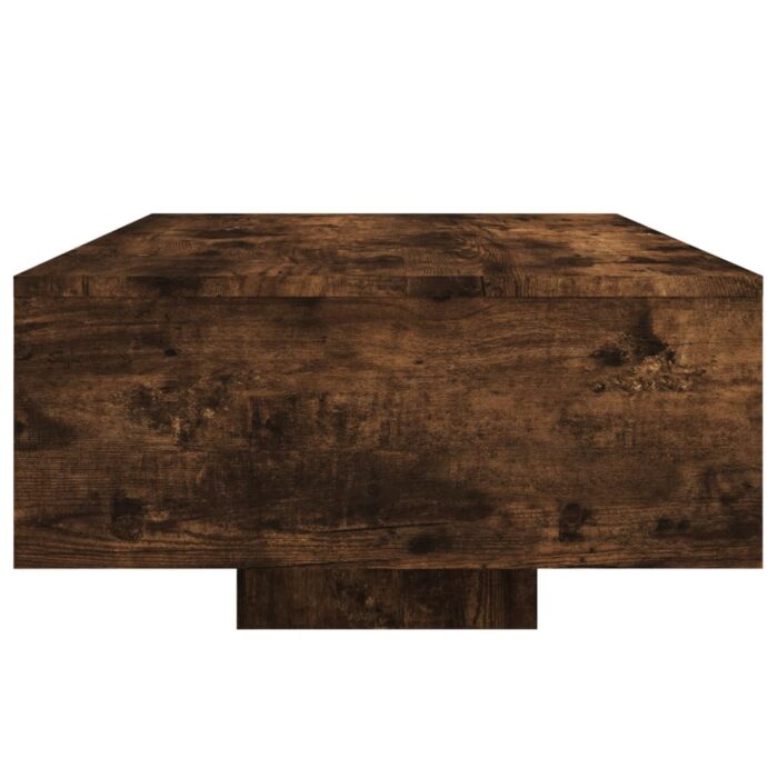Table basse avec lumières LED chêne fumé 85x55x31 cm – Image 4
