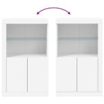 Armoire latérale avec éclairage LED blanc bois d'ingénierie – Image 8