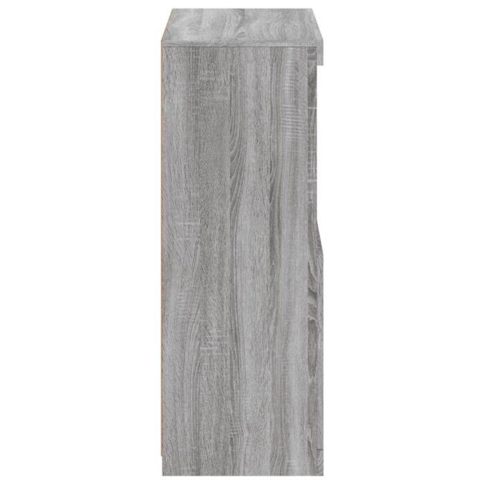 Armoire latérale et lumières LED sonoma gris bois d'ingénierie – Image 6