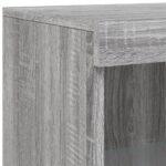Armoire latérale et lumières LED sonoma gris bois d'ingénierie – Image 9