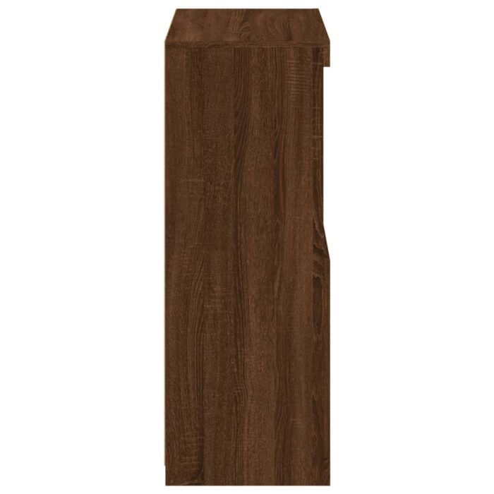 Armoire latérale avec lumières LED chêne marron bois ingénierie – Image 6