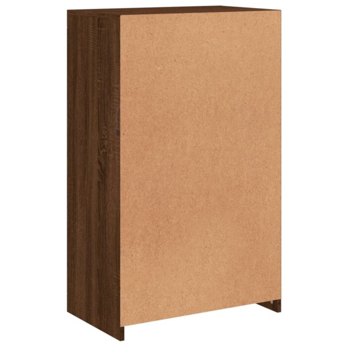 Armoire latérale avec lumières LED chêne marron bois ingénierie – Image 7