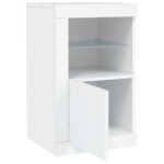 Armoire latérale avec éclairage LED blanc bois d'ingénierie – Image 4