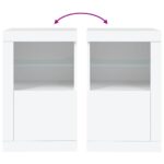 Armoire latérale avec éclairage LED blanc bois d'ingénierie – Image 8