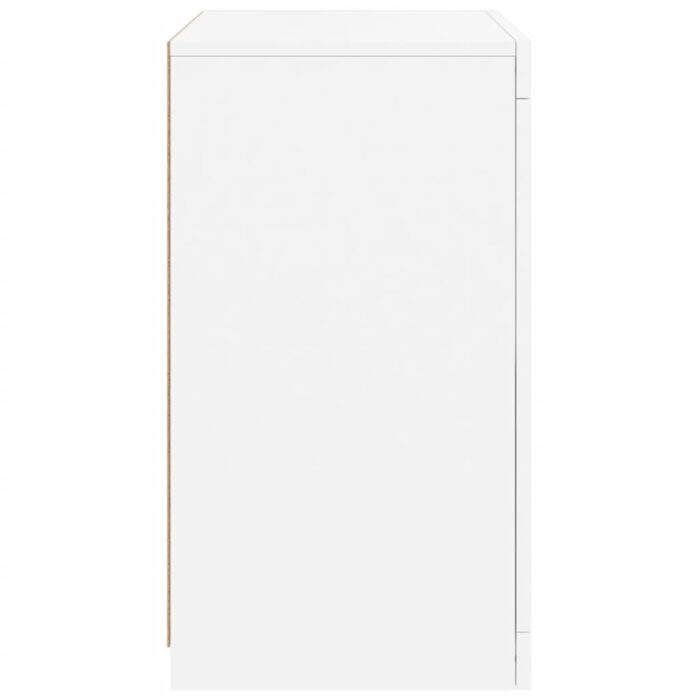 Armoires latérales éclairage LED 2 pcs blanc bois d'ingénierie – Image 7