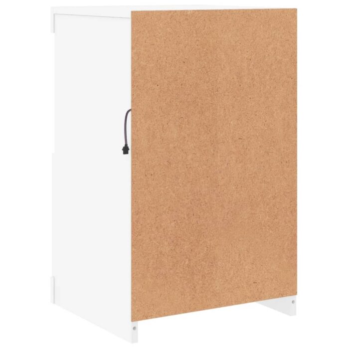 Armoires latérales éclairage LED 2 pcs blanc bois d'ingénierie – Image 8