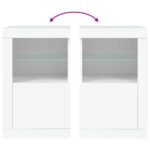 Armoires latérales éclairage LED 2 pcs blanc bois d'ingénierie – Image 9