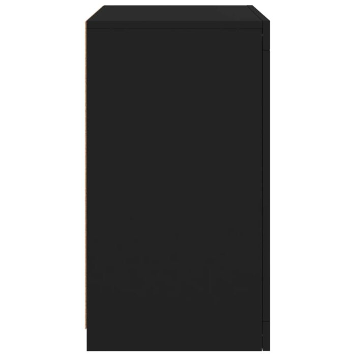 Armoires latérales et lumières LED 2 pcs noir bois d'ingénierie – Image 7