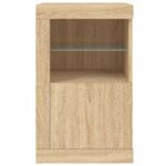 Armoire latérale avec lumières LED chêne sonoma – Image 5
