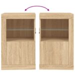 Armoire latérale avec lumières LED chêne sonoma – Image 8