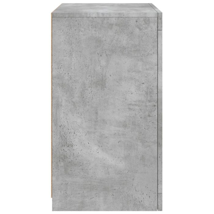Armoire latérale avec lumières LED gris béton bois d'ingénierie – Image 6
