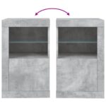 Armoire latérale avec lumières LED gris béton bois d'ingénierie – Image 8