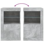 Armoires latérales et lumières LED 2 pcs gris béton – Image 9