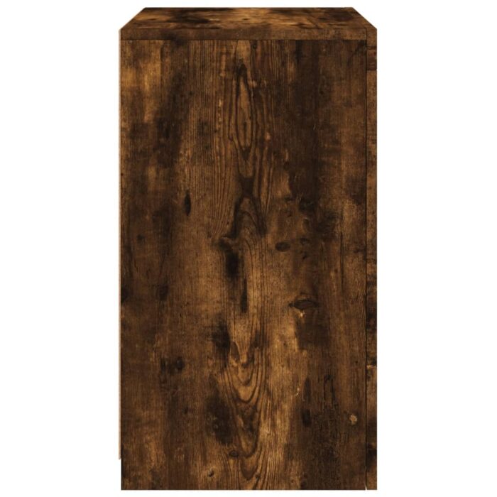Armoire latérale avec lumières LED chêne fumé bois d'ingénierie – Image 6