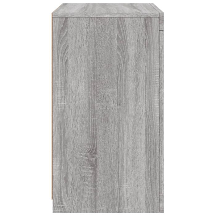 Armoire latérale et lumières LED sonoma gris bois d'ingénierie – Image 6