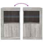 Armoire latérale et lumières LED sonoma gris bois d'ingénierie – Image 8