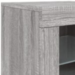 Armoire latérale et lumières LED sonoma gris bois d'ingénierie – Image 9