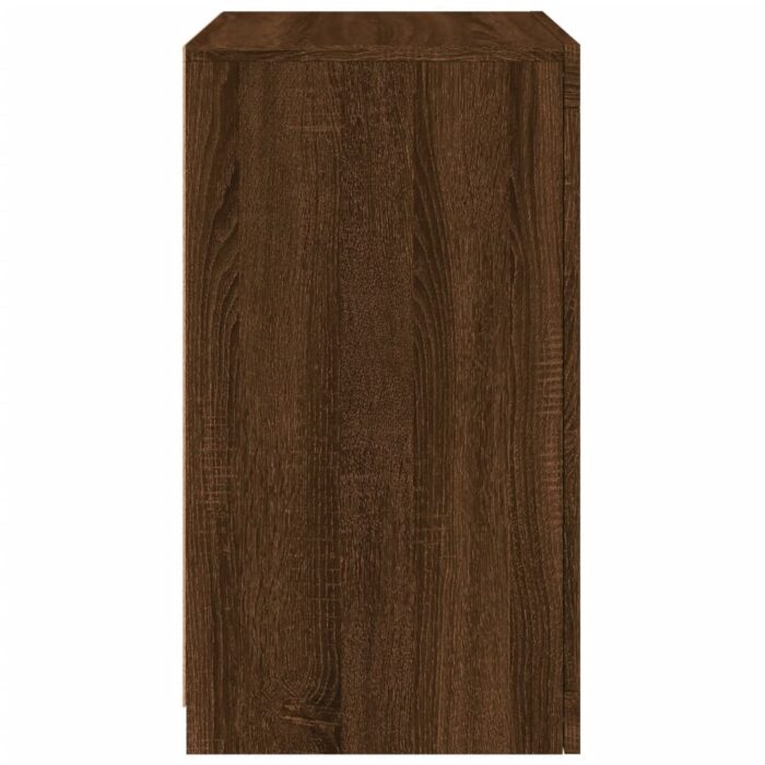 Armoire latérale avec lumières LED chêne marron bois ingénierie – Image 6