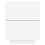 Armoires de chevet et lumières LED 2pcs blanc bois d'ingénierie – Image 7