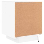 Armoires de chevet et lumières LED 2pcs blanc bois d'ingénierie – Image 9