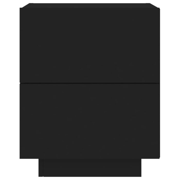 Armoire de chevet avec lumières LED noir bois d'ingénierie – Image 5