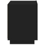 Armoire de chevet avec lumières LED noir bois d'ingénierie – Image 6